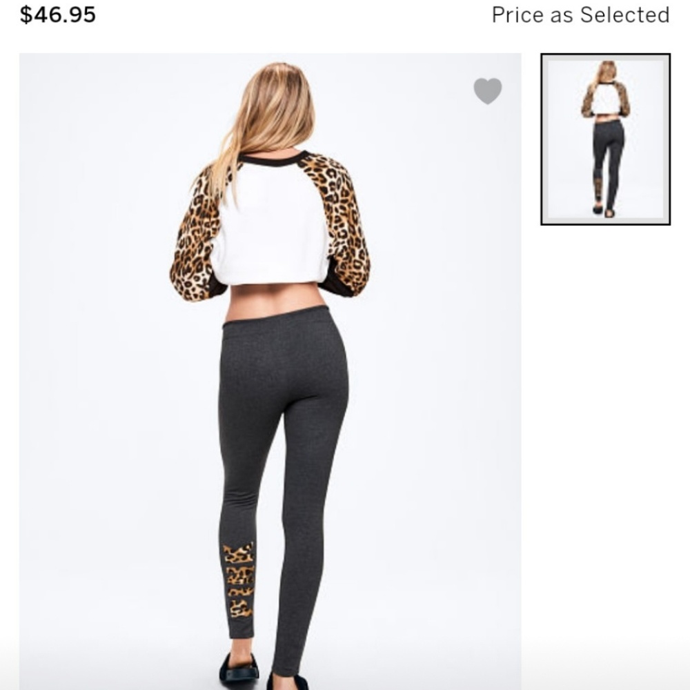 VS PINK Leopard Logo Lounge Leggings - Large